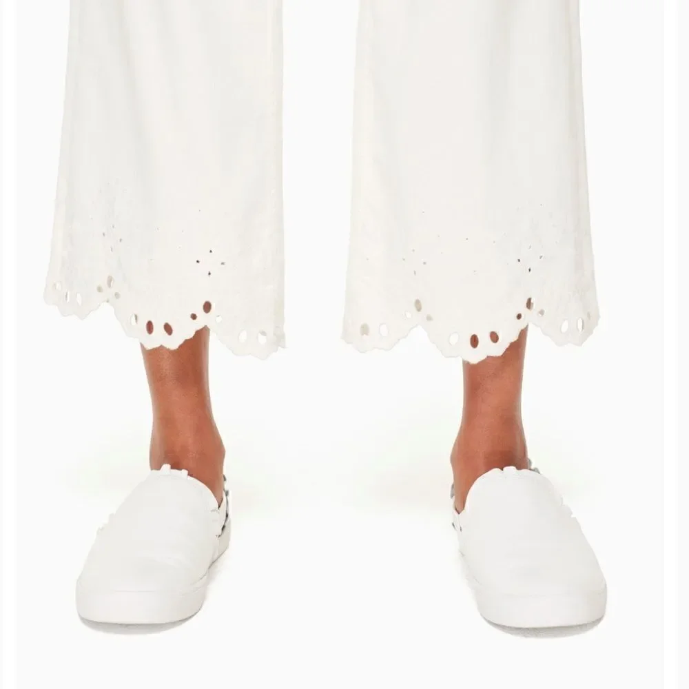 kate spade / cutwork denim white high waist jeans